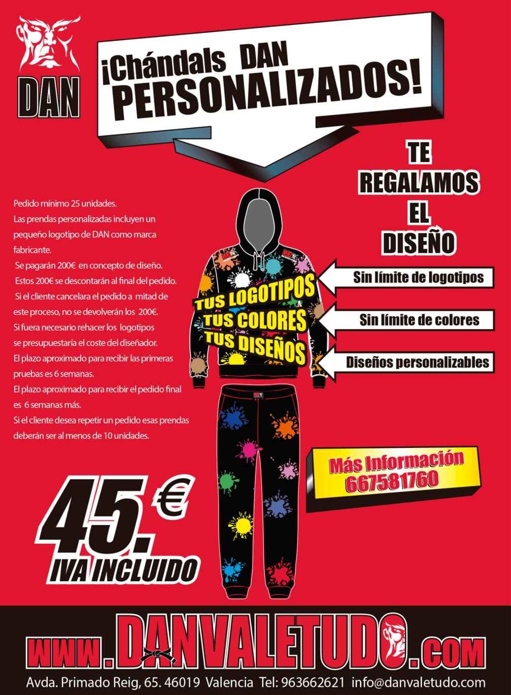 CHÁNDALS DAN PERSONALIZADOS PARA CLUBES Y FEDERACIONES