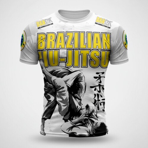 CAMISETA ELASTICA DANvaletudo JIU JITSU ARM-LOCK BLANCA