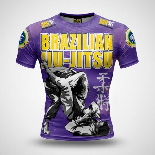 CAMISETA ELASTICA DANvaletudo JIU JITSU ARM-LOCK MORADO