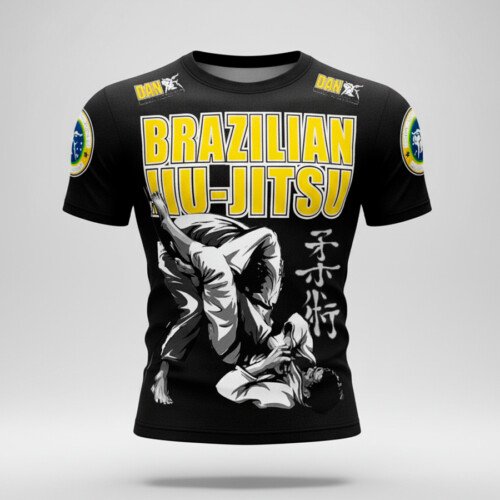 CAMISETA ELASTICA DANvaletudo JIU JITSU ARM-LOCK NEGRA