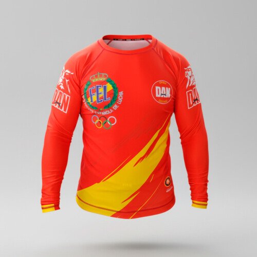 CAMISETA ELASTICA MANGA LARGA DANvaletudo FELODA VEXILLUM ROJA