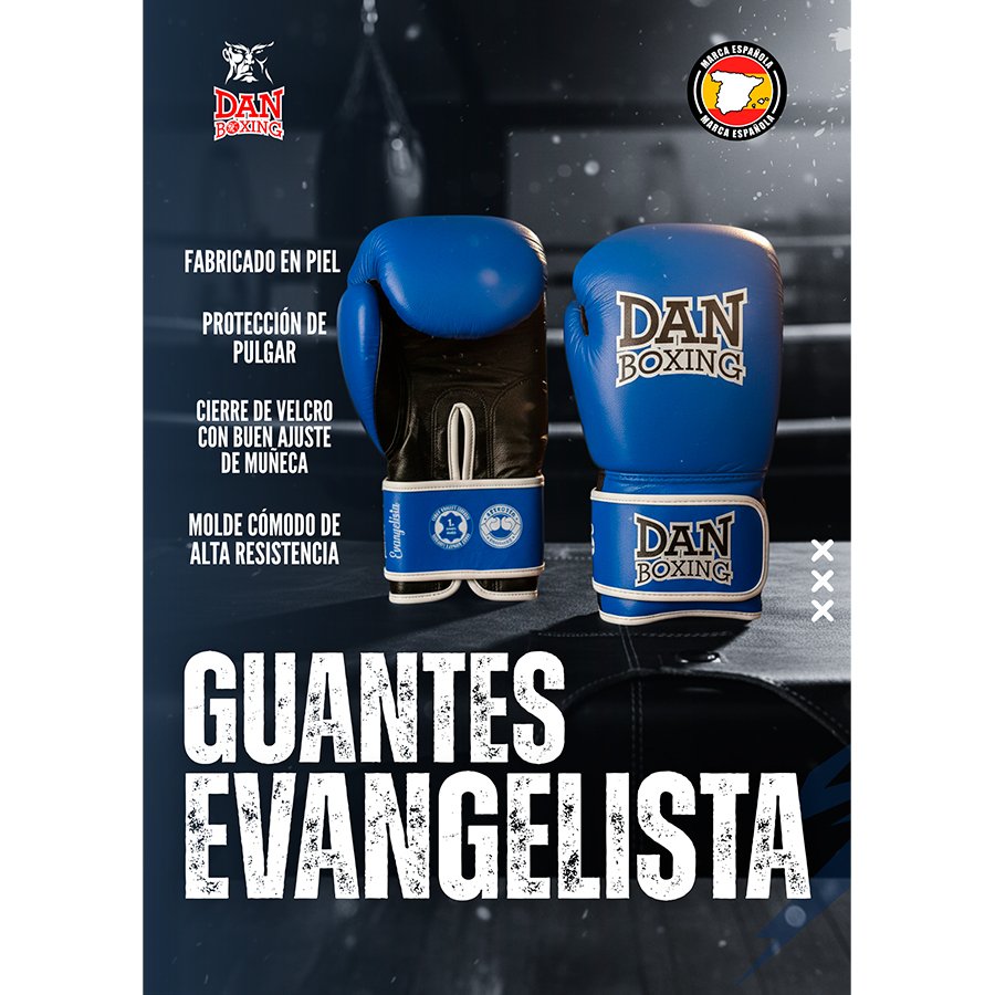 GUANTES DANboxing EVANGELISTA PIEL AZUL - Imagen 5