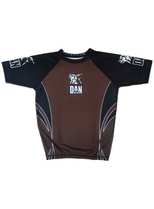 CAMISETA ELASTICA DANvaletudo TAVARES MARRON/NEGRO