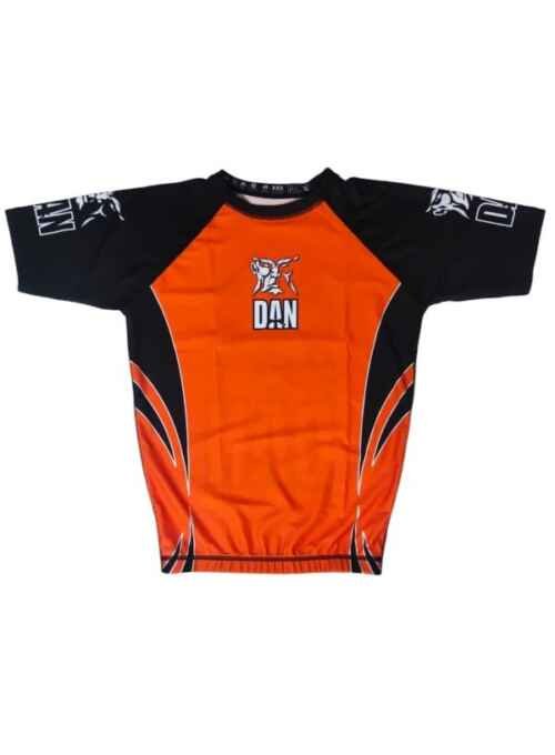 CAMISETA ELASTICA DANvaletudo TAVARES NARANJA/NEGRO