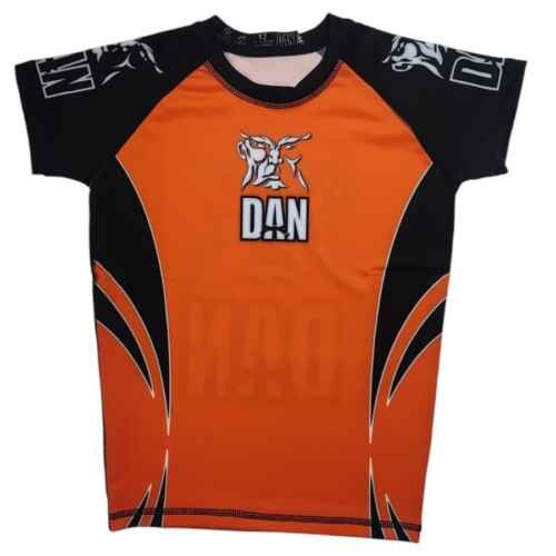 CAMISETA ELASTICA DANvaletudo TAVARES NARANJA/NEGRO FS