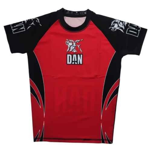 CAMISETA ELASTICA DANvaletudo TAVARES ROJA/NEGRA FS