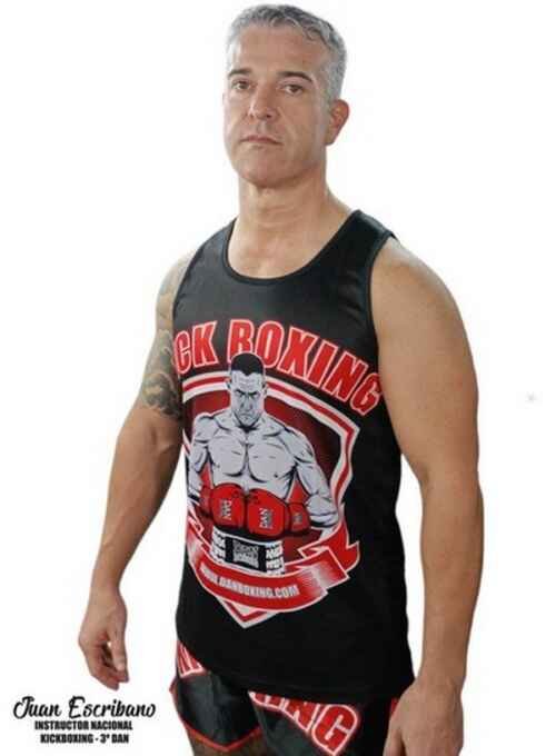 CAMISETA TIRANTES DANboxing AKIO NEGRA DRY FIT