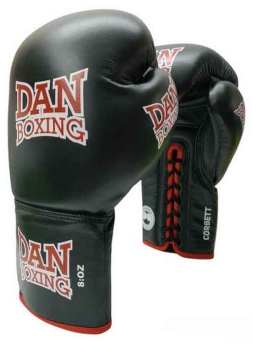 GUANTES DAN BOXING CORBETT CUERDAS PIEL NEGRO