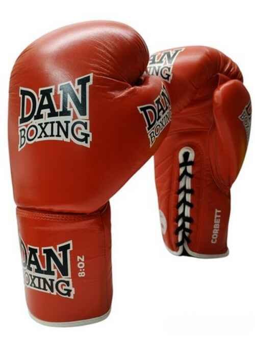 GUANTES DAN BOXING CORBETT CUERDAS PIEL ROJO