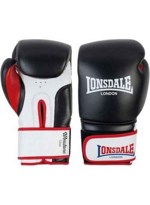 GUANTES LONSDALE WINSTONE PIEL NEGRO/BLANCO/ROJO