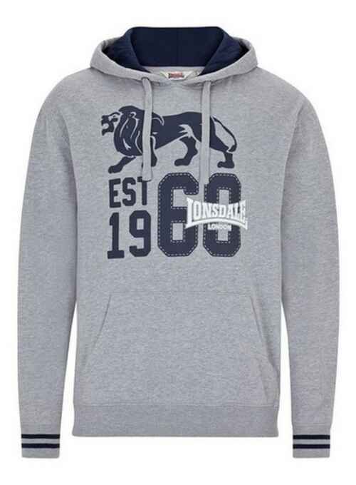 SUDADERA CAPUCHA LONSDALE EPPING MARL GREY