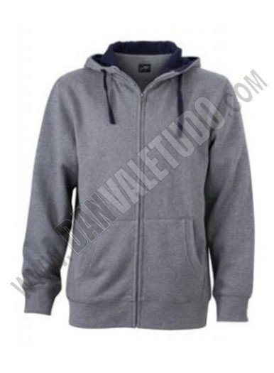 SUDADERA CAPUCHA CREMALLERA FELPA TECNICA PLUS GRIS