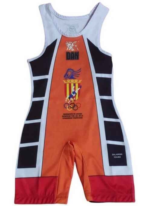 MALLOT LUCHA INFANTIL DANsports FVL SALAMINA NARANJA