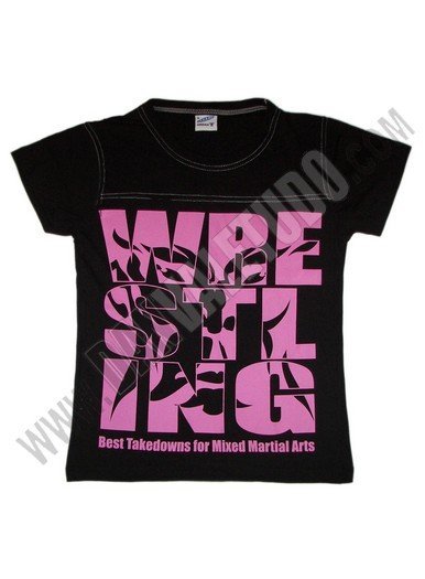 CAMISETA FEMENINA DAN WRESTLING NEGRO&PINK
