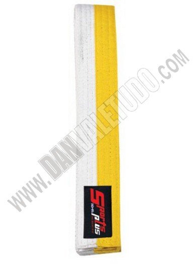 CINTURON INFANTIL SPORT PLUS BICOLOR BLANCO/AMARILLO 240cm