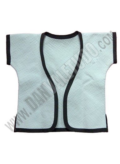 CHAQUETA SHUAY JIAO BLANCA RIBETE NEGRO
