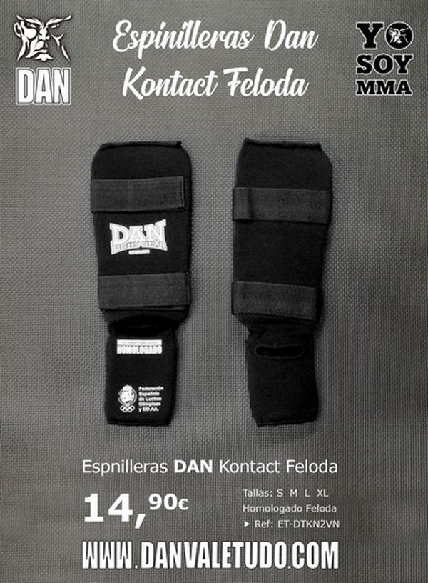 ESPINILLERAS EMPEINE DAN TUBO KONTACT 2 VELCROS NEGRO - Imagen 5