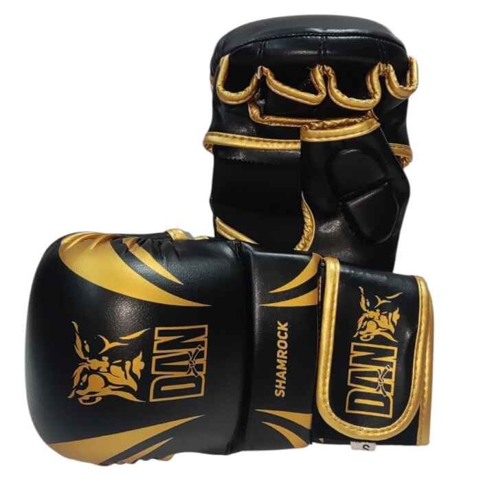 GUANTILLAS MMA DAN SHAMROCK NEGRO/DORADO - Imagen 2