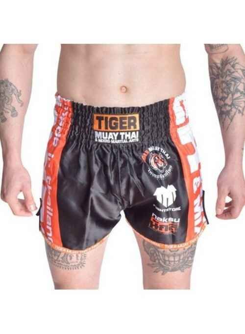 PANTALON TIGER MUAY THAI & KICK BOXING NEW EDITION NARANJA/NEGRO