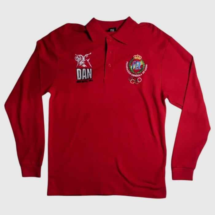 POLO MANGA LARGA DAN FELODA ESTRELLA ROJO