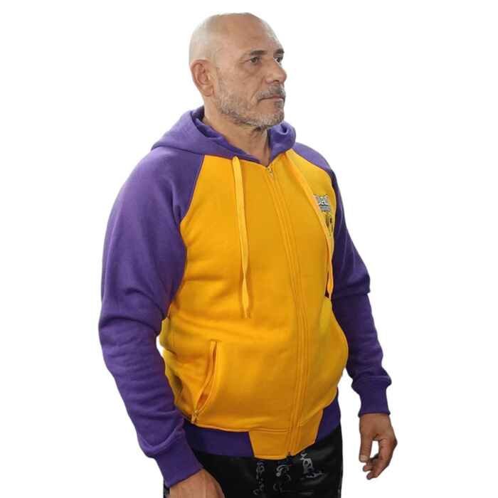 SUDADERA CAPUCHA CREMALLERA DAN BOXING AMARILLA/MORADA - Imagen 3