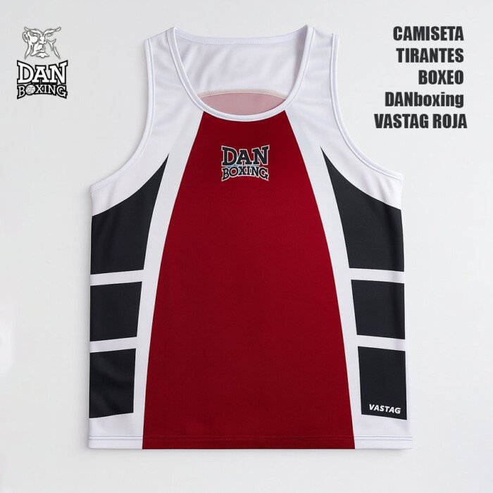 CAMISETA TIRANTES BOXEO DANboxing VASTAG ROJA