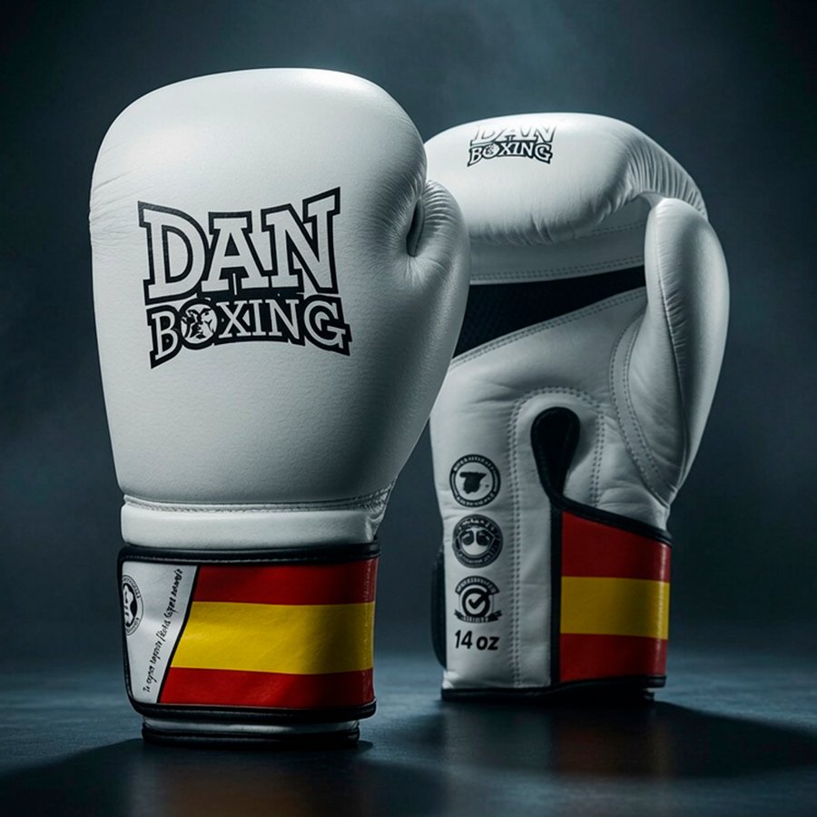 GUANTES DANboxing VELAZQUEZ PIEL BLANCO/NEGRO - Imagen 2