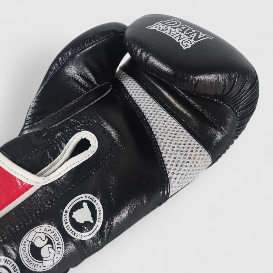 GUANTES DANboxing VELAZQUEZ PIEL NEGRO/BLANCO - Imagen 4