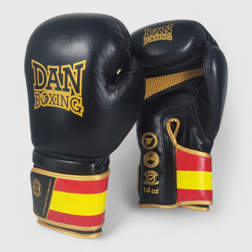 GUANTES DANboxing VELAZQUEZ PIEL NEGRO/DORADO