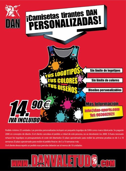 CAMISETAS TIRANTES PERSONALIZADAS DAN