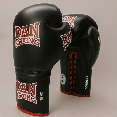 GUANTES DAN BOXING CORBETT CUERDAS PIEL NEGRO