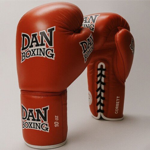 GUANTES DAN BOXING CORBETT CUERDAS PIEL ROJO