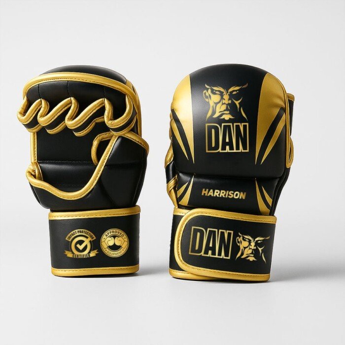 GUANTILLAS MMA DAN HARRISON NEGRA/DORADA