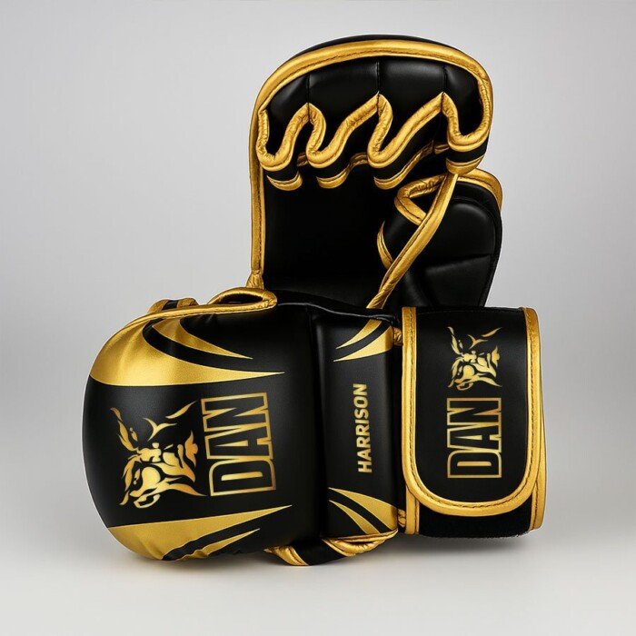GUANTILLAS MMA DAN HARRISON NEGRA/DORADA - Imagen 2