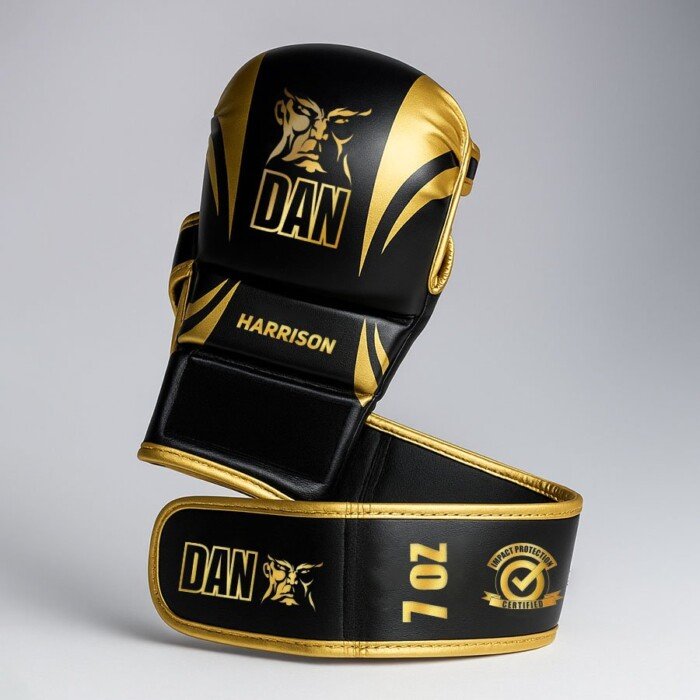 GUANTILLAS MMA DAN HARRISON NEGRA/DORADA - Imagen 3