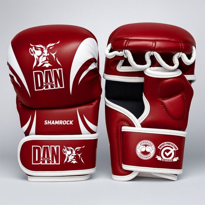 GUANTILLAS MMA DAN SHAMROCK ROJO/BLANCO