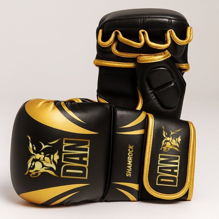 GUANTILLAS MMA DAN SHAMROCK NEGRO/DORADO - Imagen 7