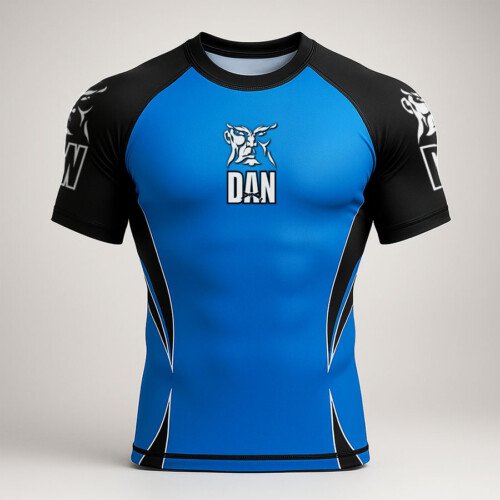 CAMISETA ELASTICA DANvaletudo TAVARES AZUL/NEGRO FS