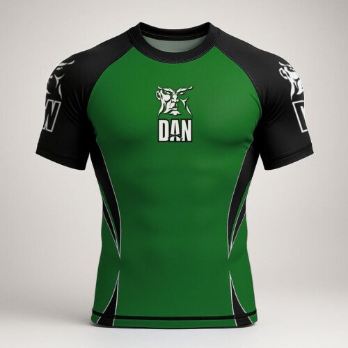 CAMISETA ELASTICA DANvaletudo TAVARES VERDE/NEGRO FS