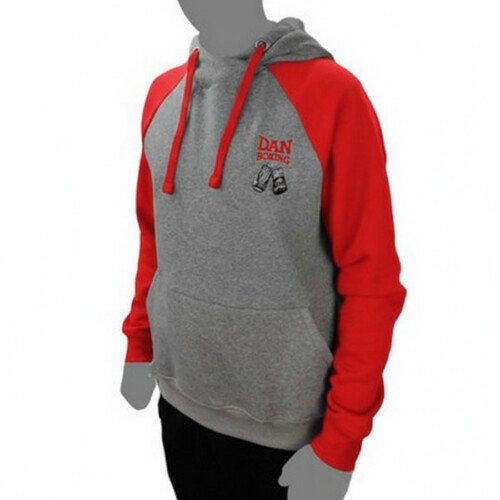 SUDADERA CAPUCHA DANBoxing BADET GRIS/ROJO