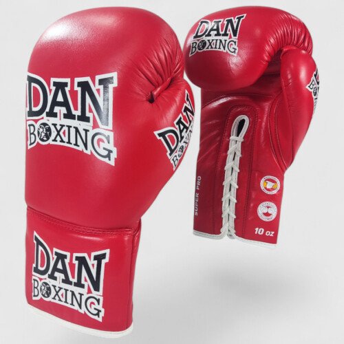 GUANTES DANboxing SUPER-PRO CUERDAS PIEL ROJO
