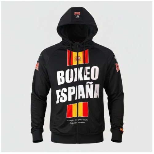 SUDADERA CON CAPUCHA Y CREMALLERA  DANboxing LOZANO NEGRO