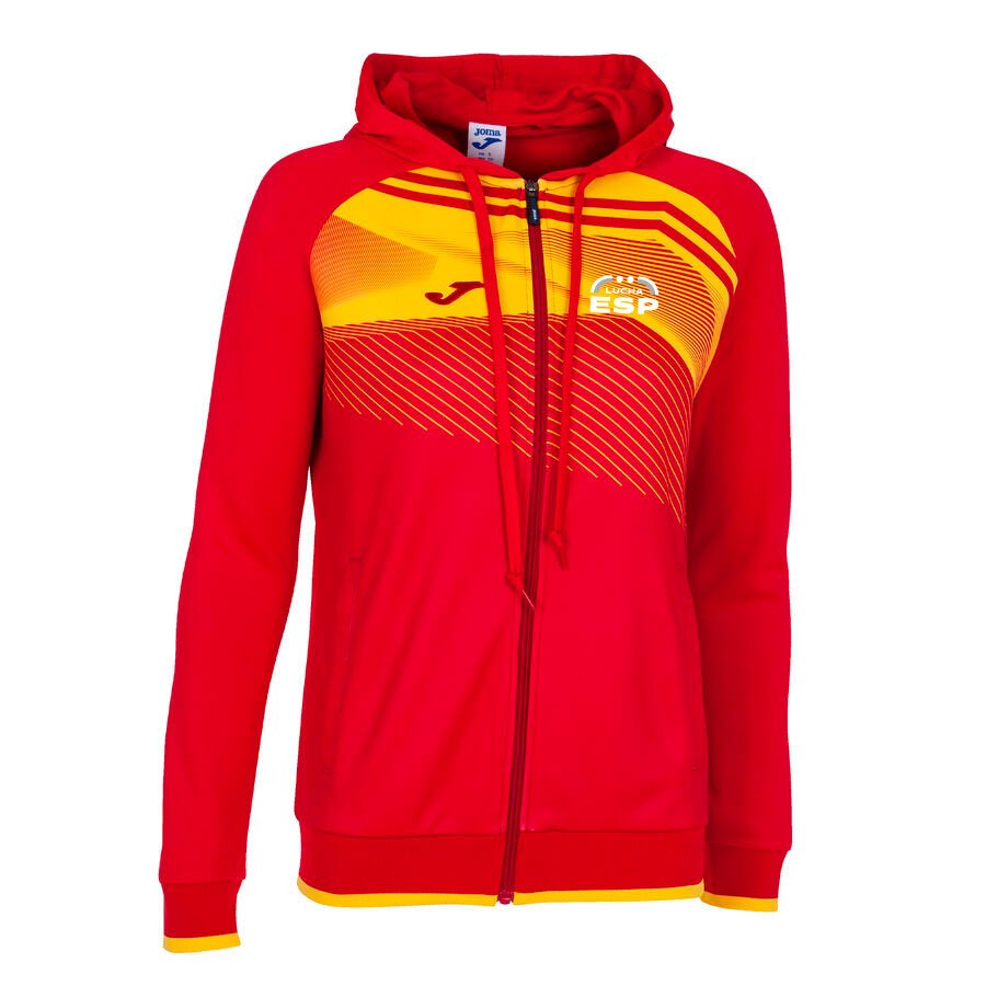 CHAQUETA CON CAPUCHA JOMA ECO SUPERNOVA FELODA MUJER ROJO/AMARILLO