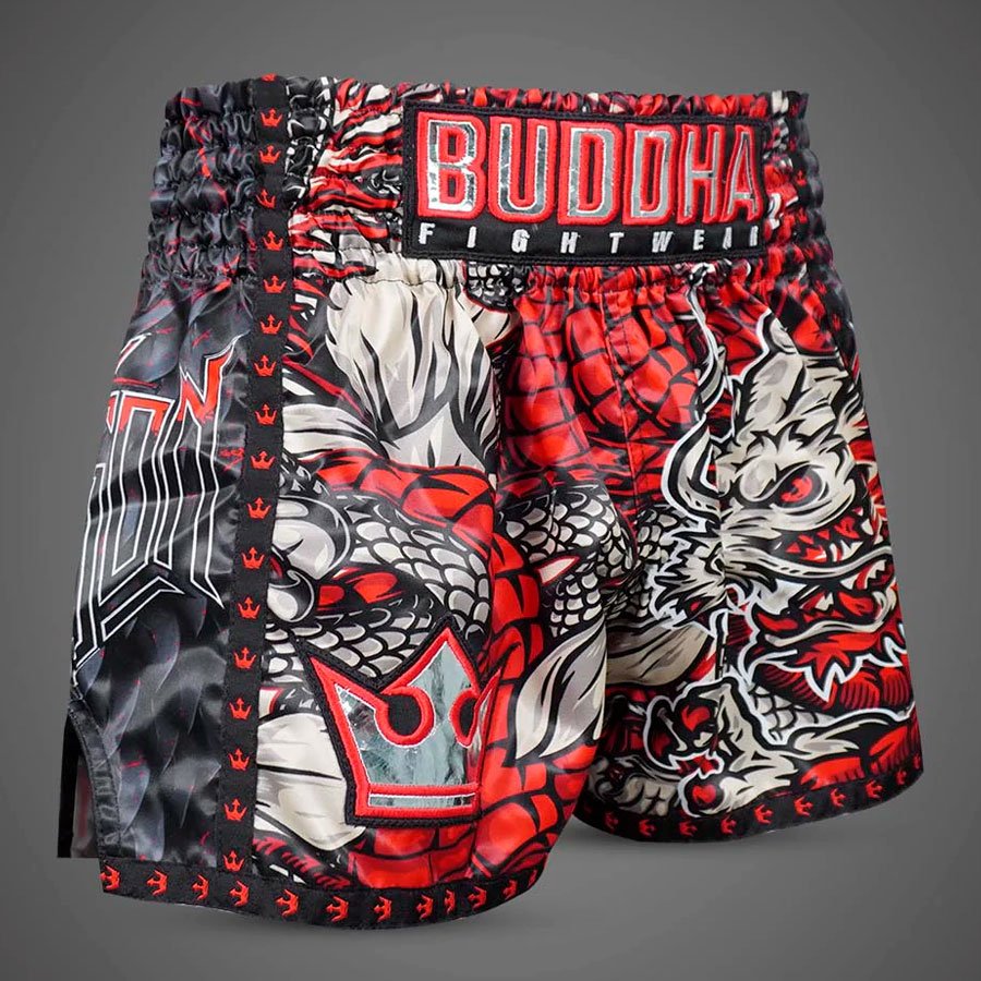 PANTALON BUDDHA MUAY THAI & KICK BOXING DRAGON ROJO