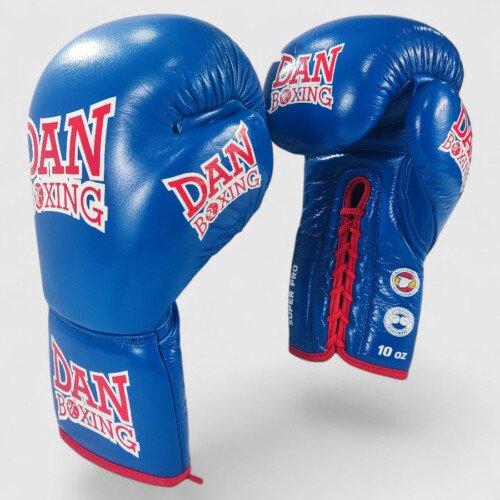 GUANTES DANboxing SUPER-PRO CUERDAS PIEL AZUL