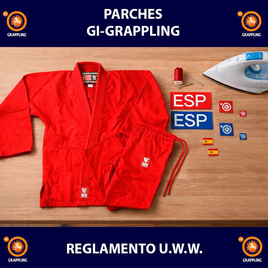 PACK PARCHES GI-GRAPPLING SELECCION ESPAÑOLA FELODA LUCHA ESP NORMATIVA UWW