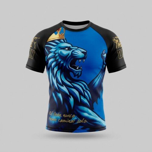 CAMISETA ELASTICA DANvaletudo EFIGIE AZUL