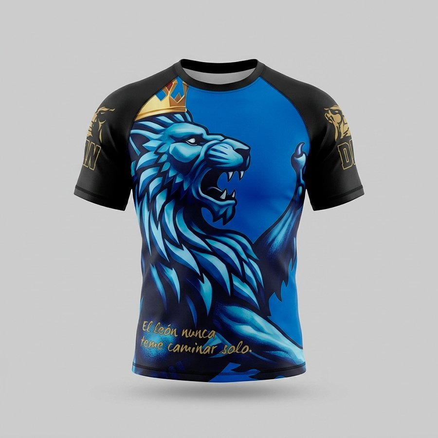 CAMISETA ELASTICA DANvaletudo EFIGIE AZUL