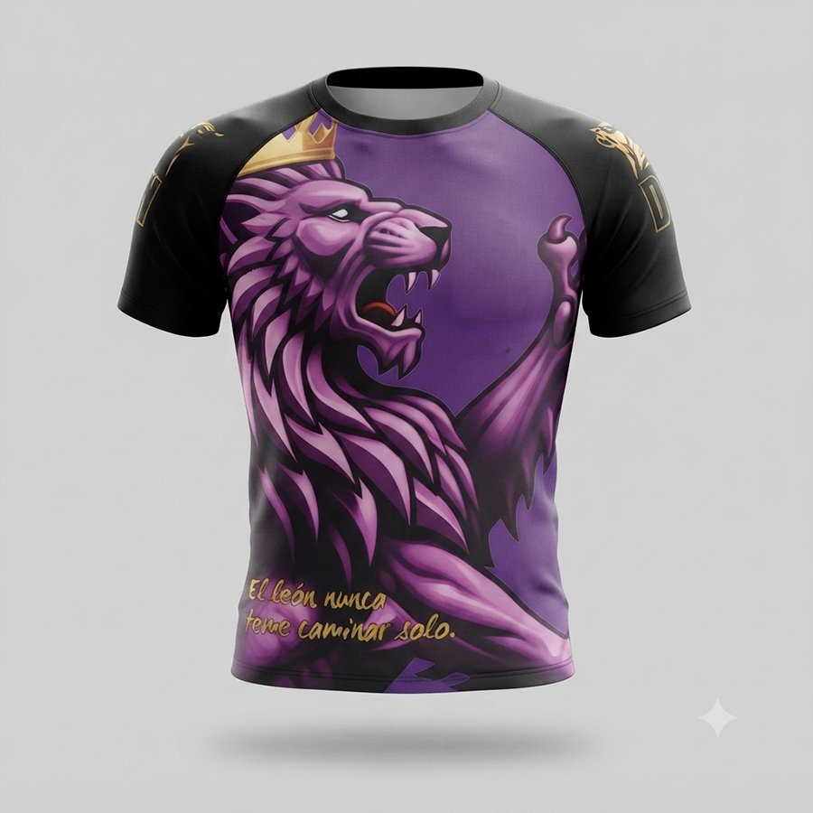 CAMISETA ELASTICA DANvaletudo EFIGIE MORADA